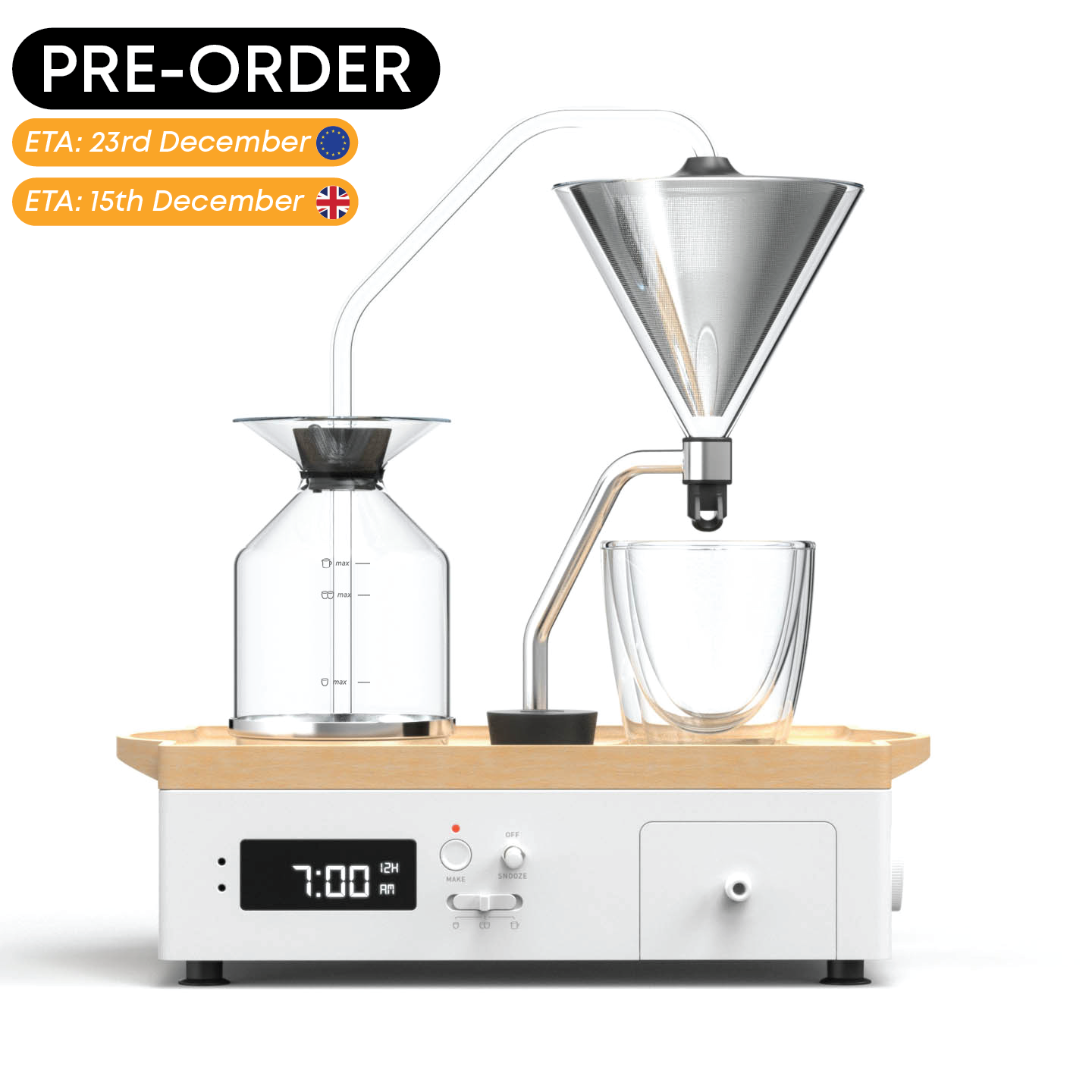 Barisieur™ Grande: Coffee & Tea Alarm Clock